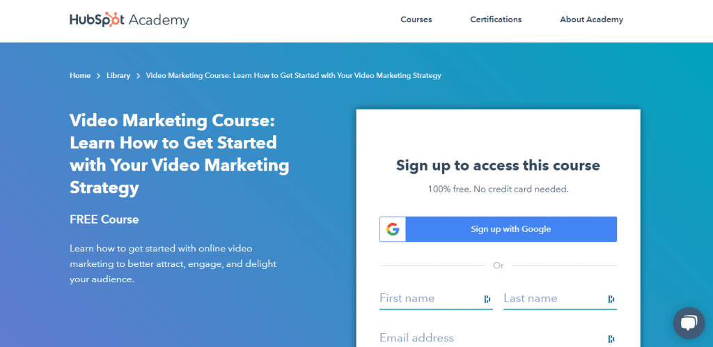 hubspot academy learn video marketing