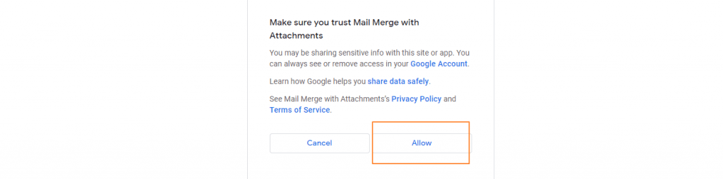 Allow Mail Merge with Attachments
