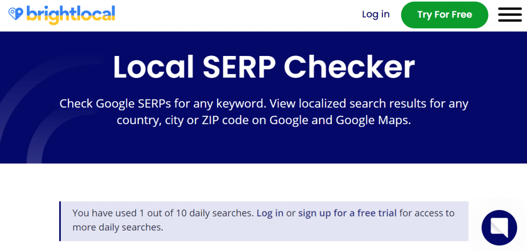 Bright Local Search Results Checker